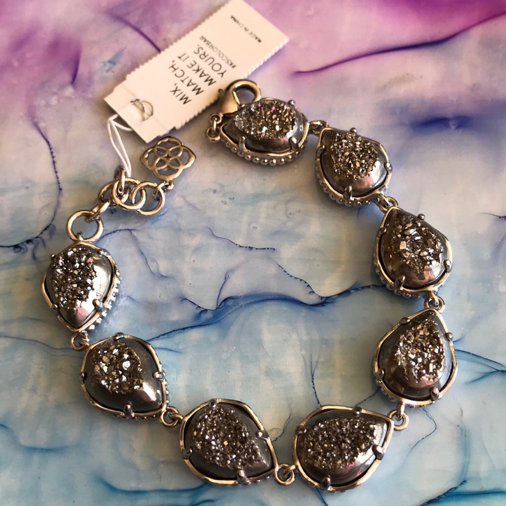 NWT Kendra Scott platinum Drusy brynn